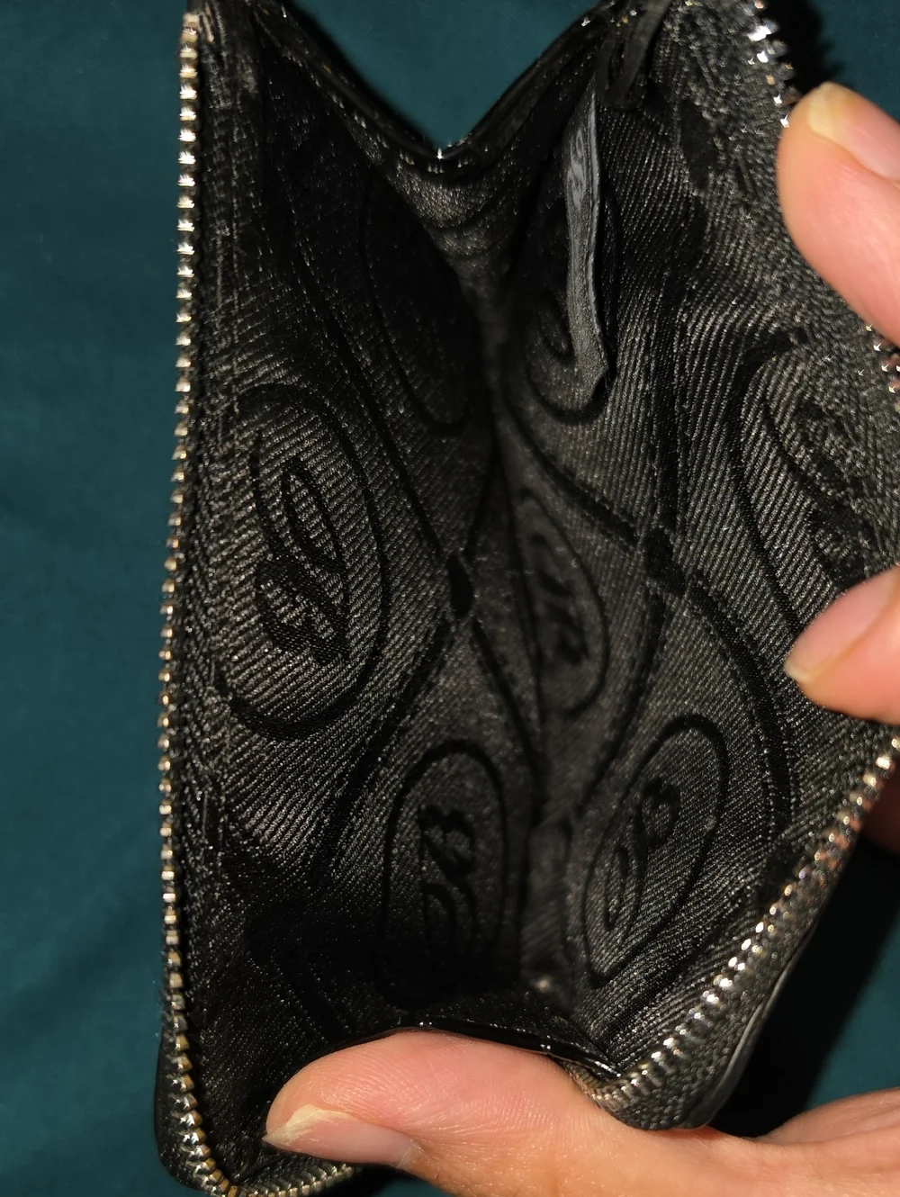 Brighton Black Croc-Embossed Phone Accessory Wallet with Key Ring